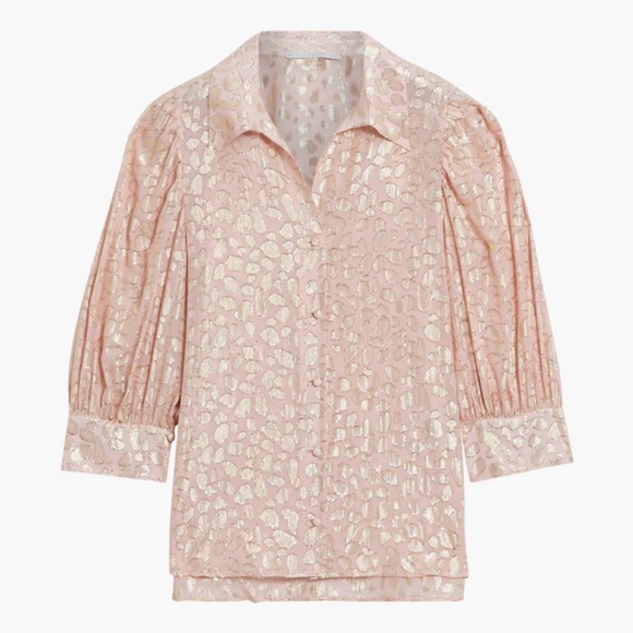 Stella McCartney Tops - NEW Stella McCartney Metallic Silk Fil Coupé Blouse 38 | S